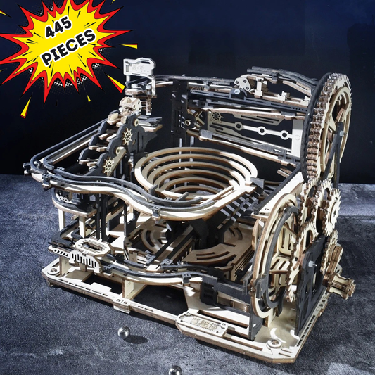 Premium 3D Wooden Marble Run - Spiral