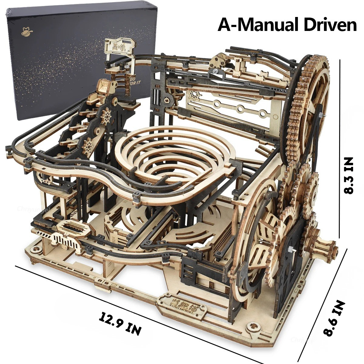Premium 3D Wooden Marble Run - Spiral