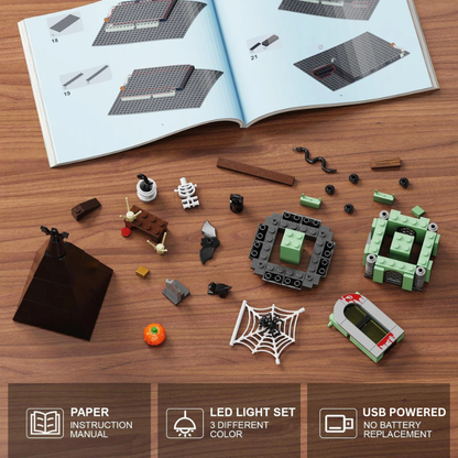 Nightmare House Building Block Set With Lights (1196pcs)